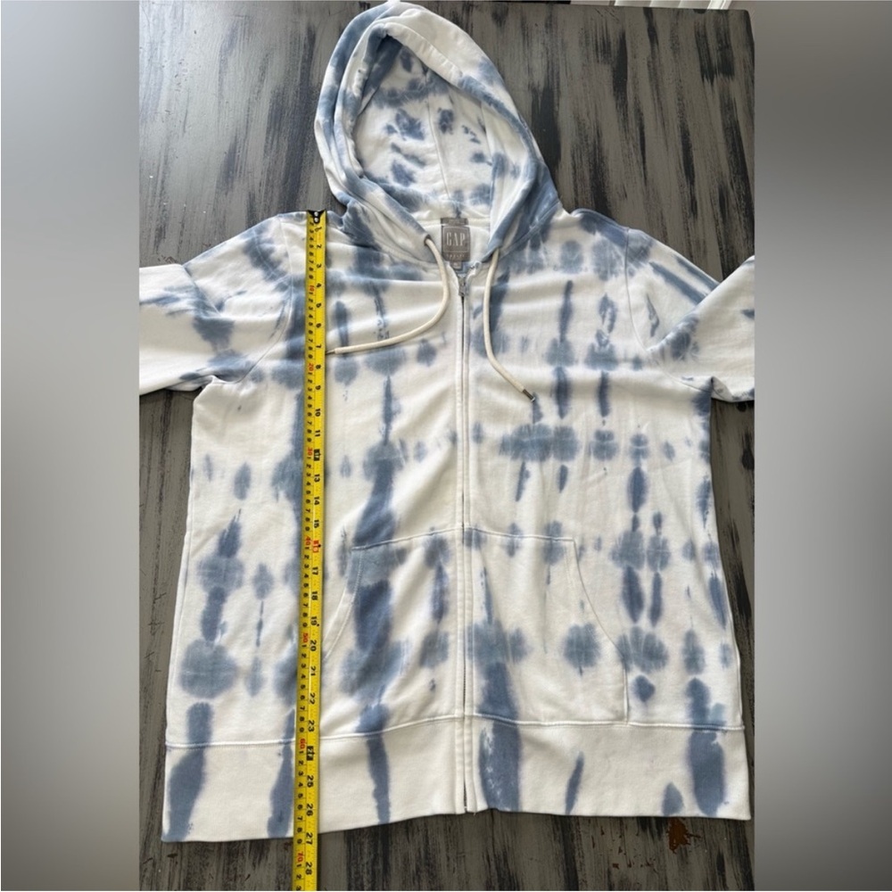 GAP Blue and White Tie-Dye Zip Hoodie - Picture 4 of 5